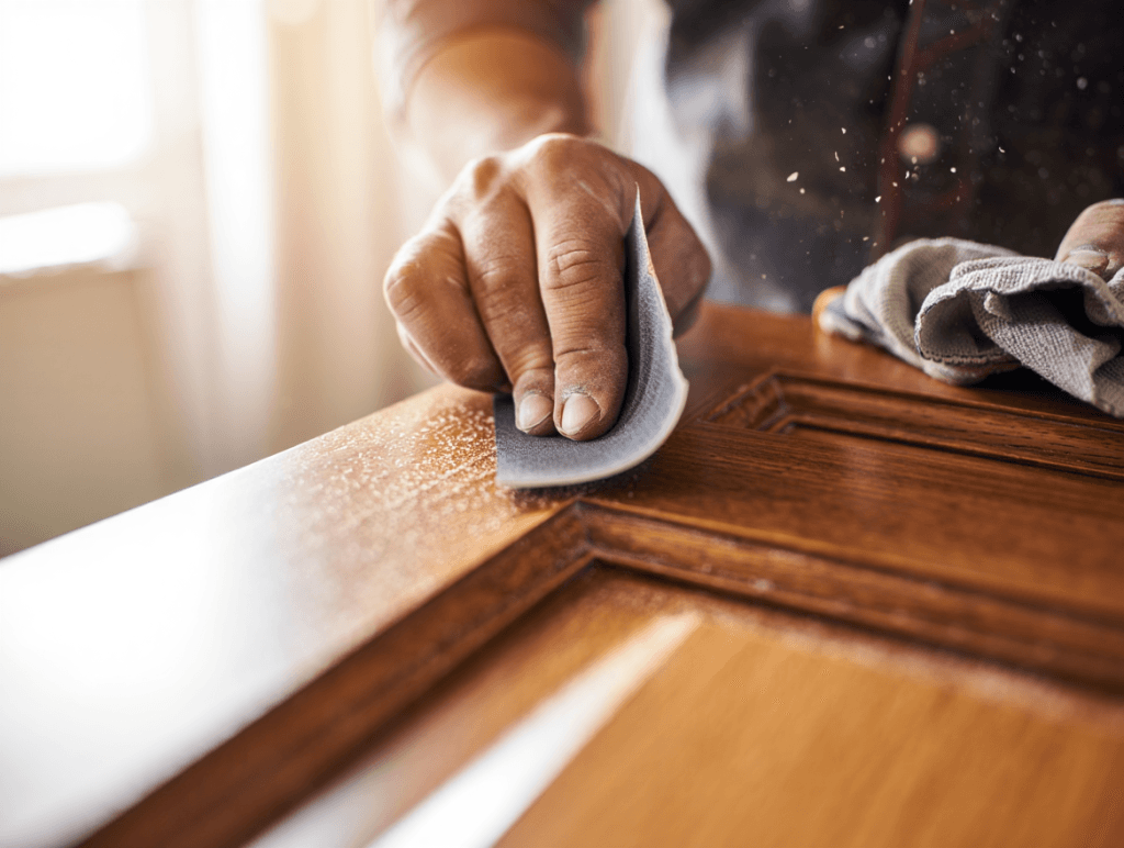 Do You Need to Prime Cabinets Before Painting? Pros, Cons & Expert Tips 2 Tack cloth used to remove dust before applying primer to cabinets.