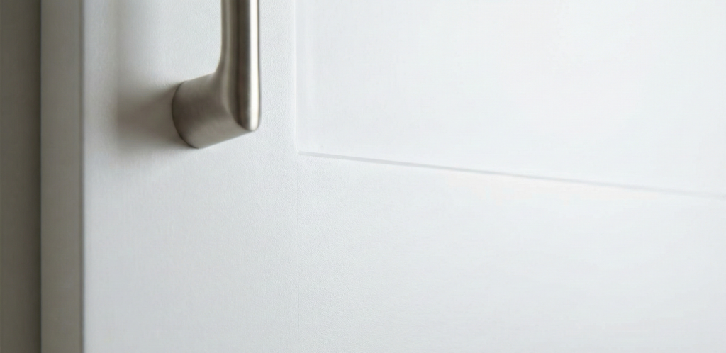 Close-up of durable cabinet painting finish showing professional quality coating