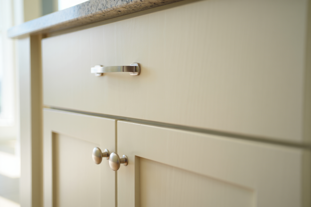 Paint cabinets before selling your Utah home. Professionally finished white kitchen cabinets, move-in ready