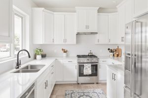 Is cabinet painting messy? A spotless satin kitchen in a Utah home says no